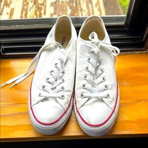 Converse White and Red Canvas Sneakers